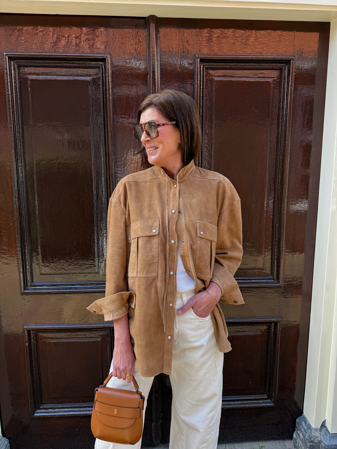 Haya Suede blouse - Cinnamon