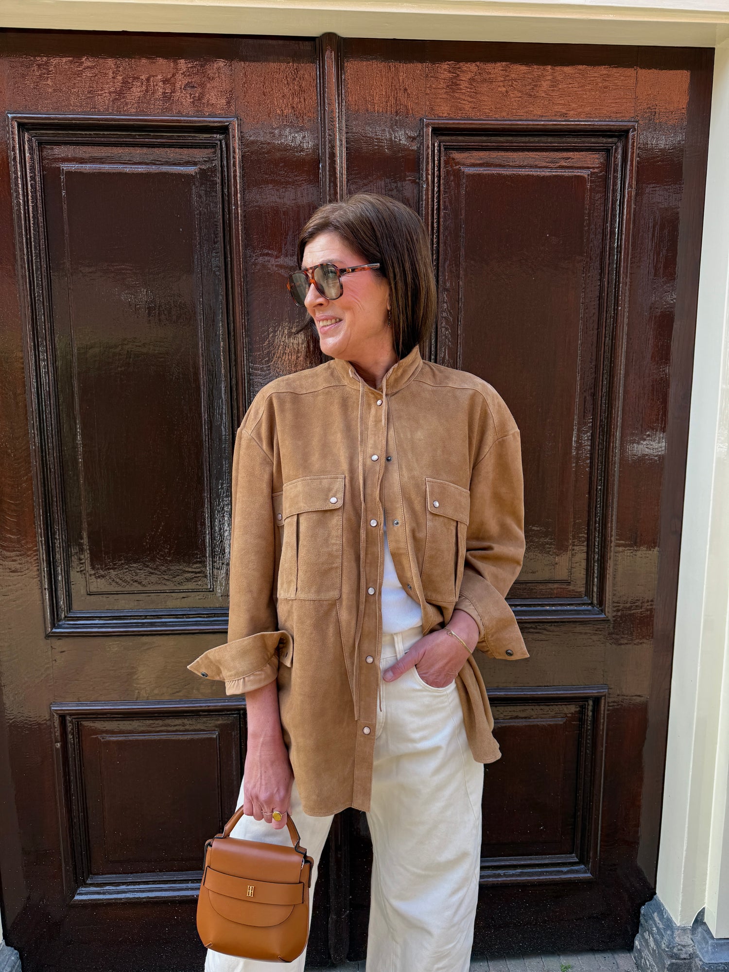 Haya Suede blouse - Cinnamon
