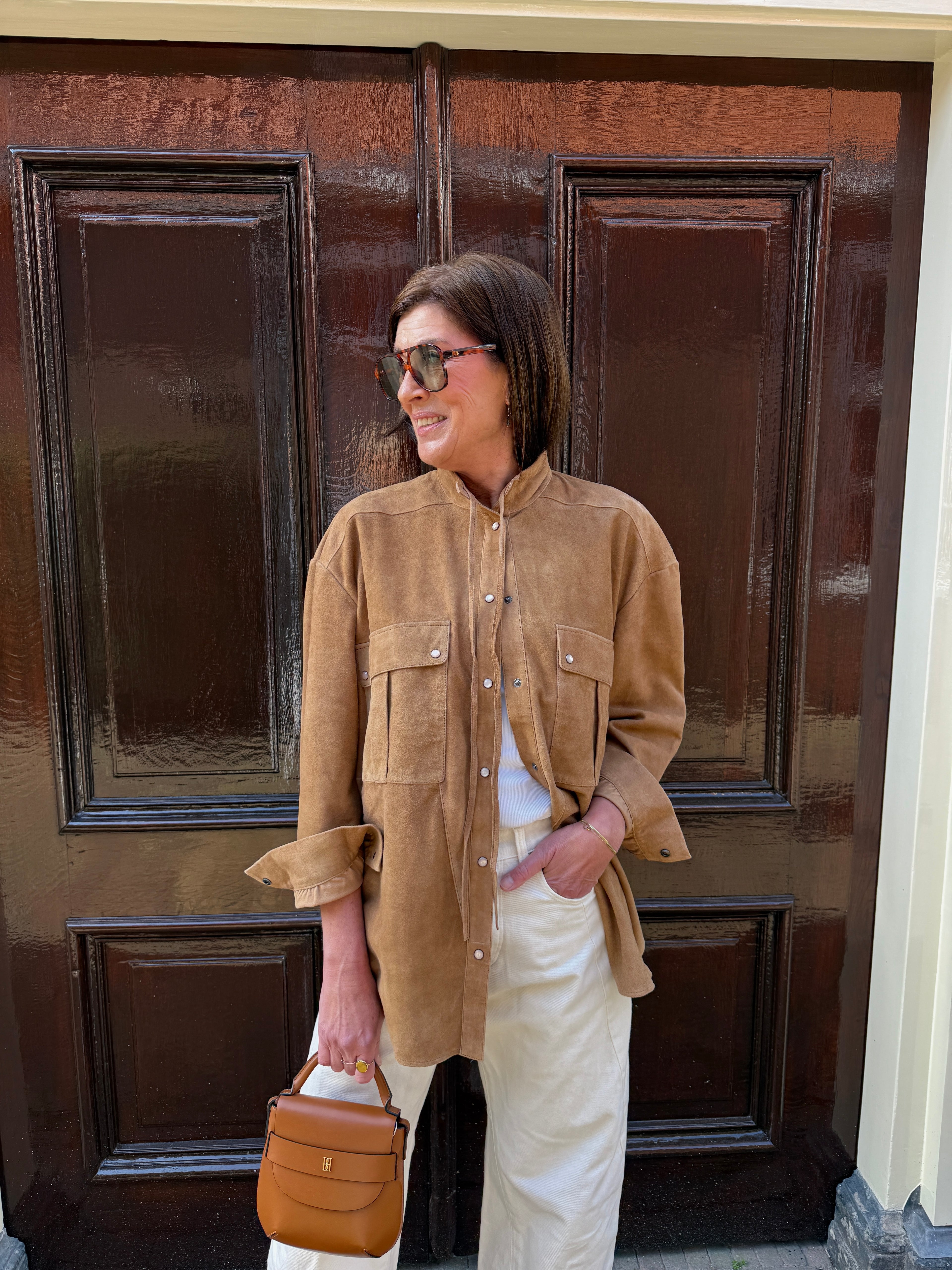 Haya Suede blouse - Cinnamon