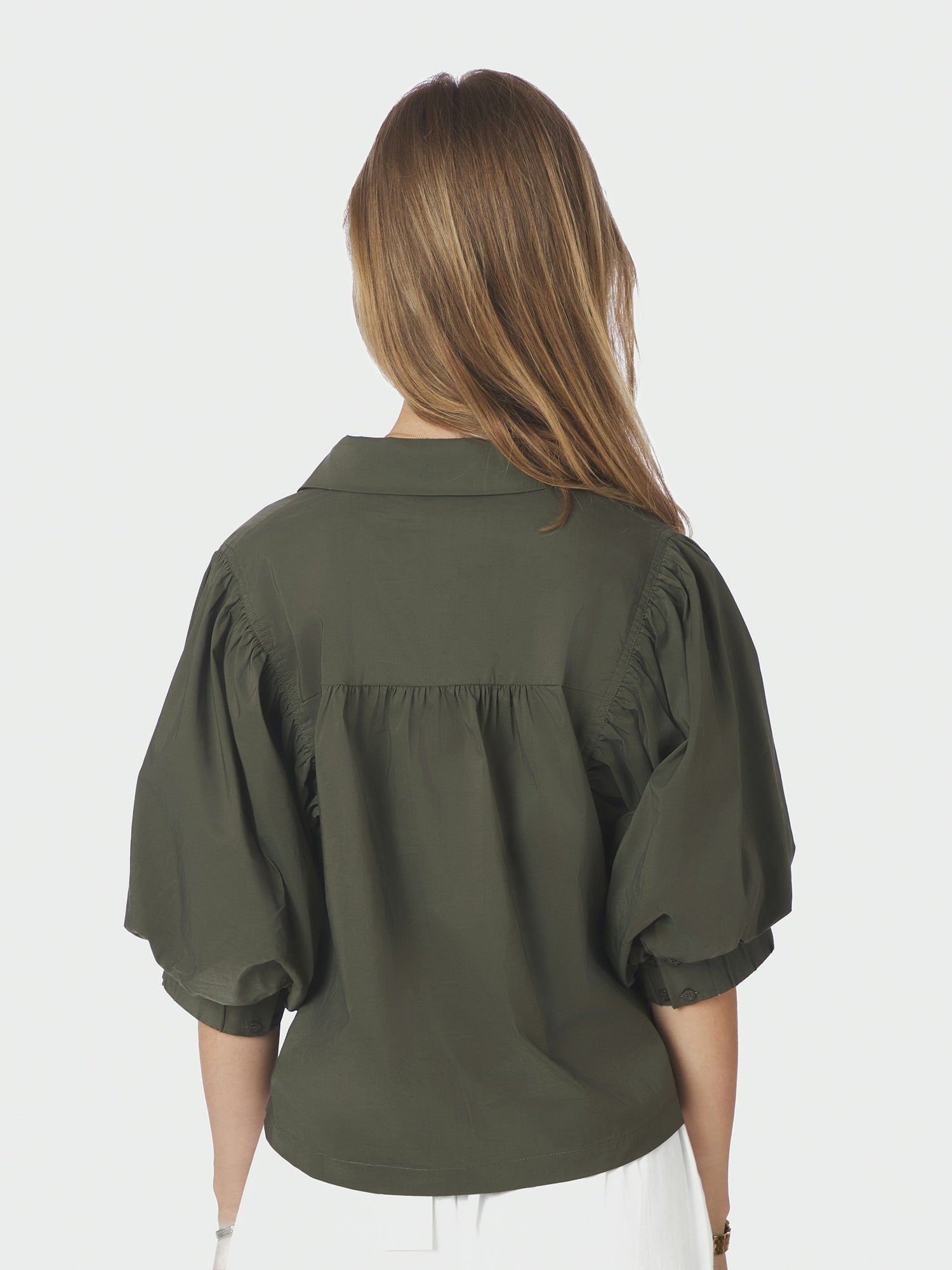 Etta Poplin Shirt - Army