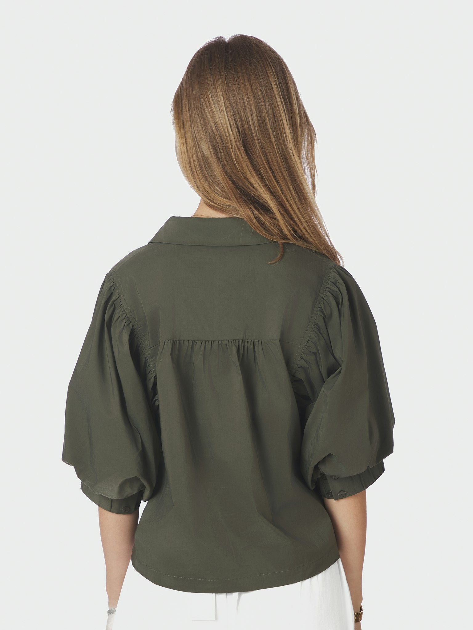 Etta Poplin Shirt - Army
