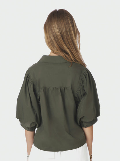 Etta Poplin Shirt - Army