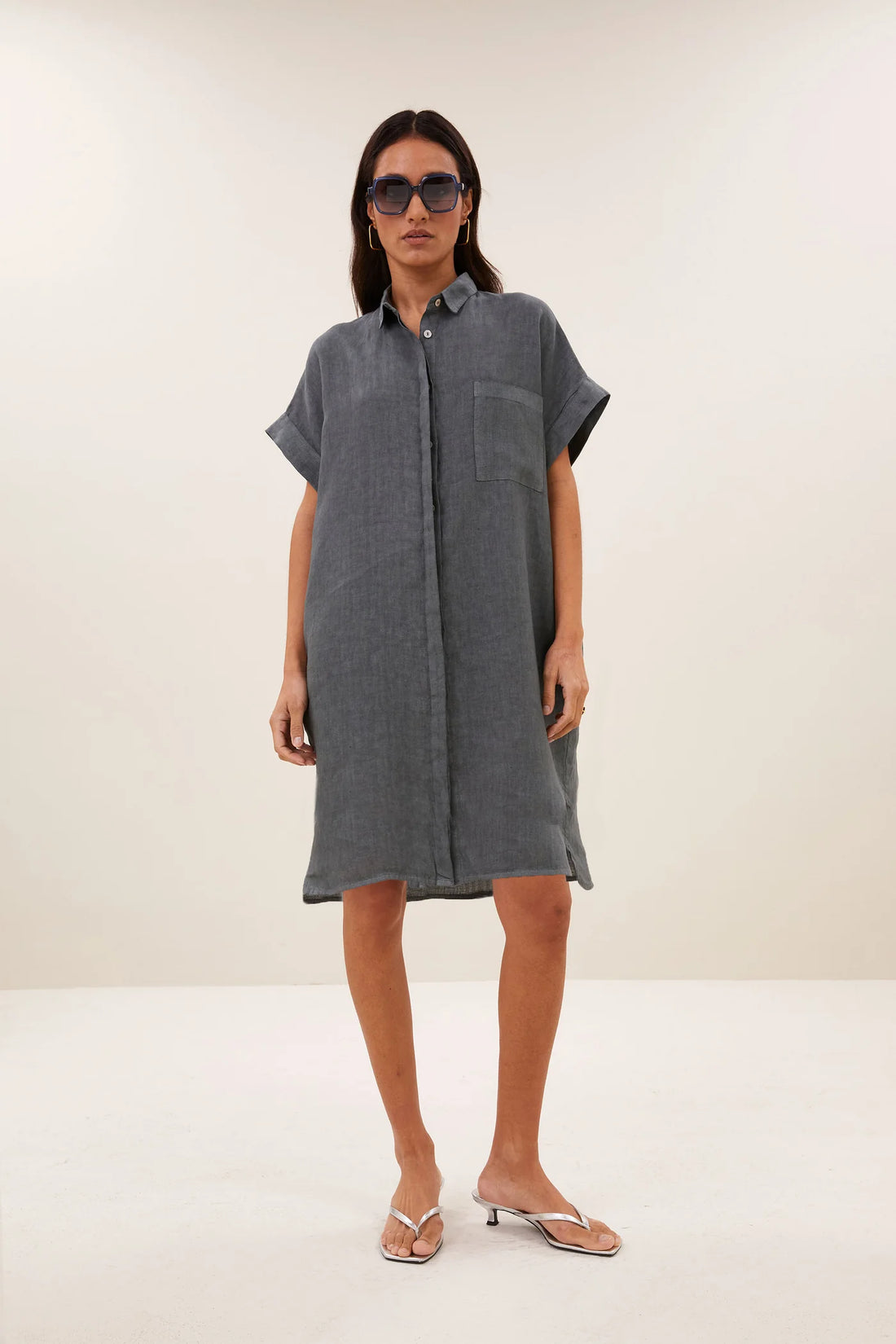 Hella linen dress - Charcoal