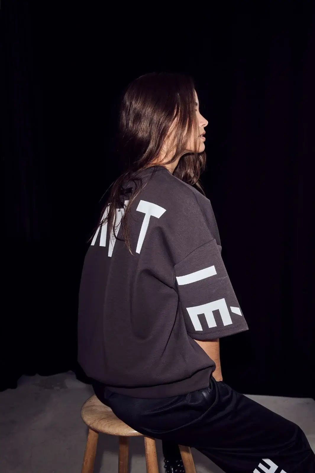 Maxi Split SS Logo Sweat - Antracit