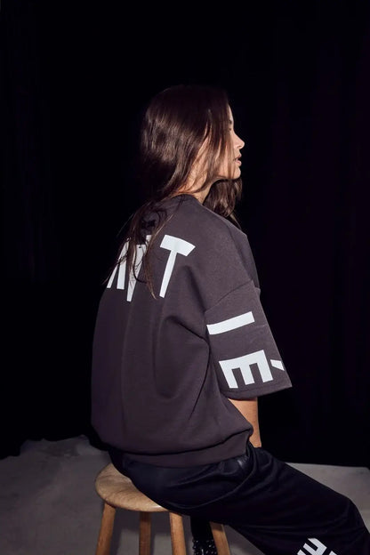 Maxi Split SS Logo Sweat - Antracit