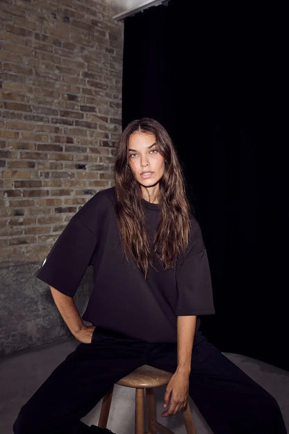 Maxi Split SS Logo Sweat - Antracit