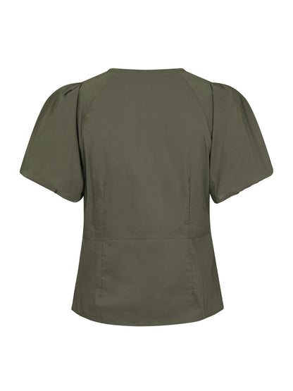 Irina Poplin Blouse - Army