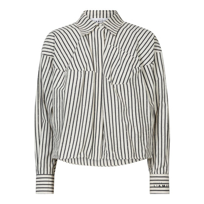 Sophie Mono Stripe Stone Shirt - Off-White / Black Stripe