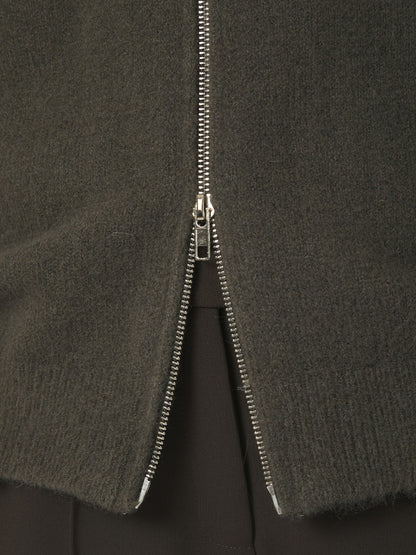 Asley Zip Knit Cardigan - Moss Green
