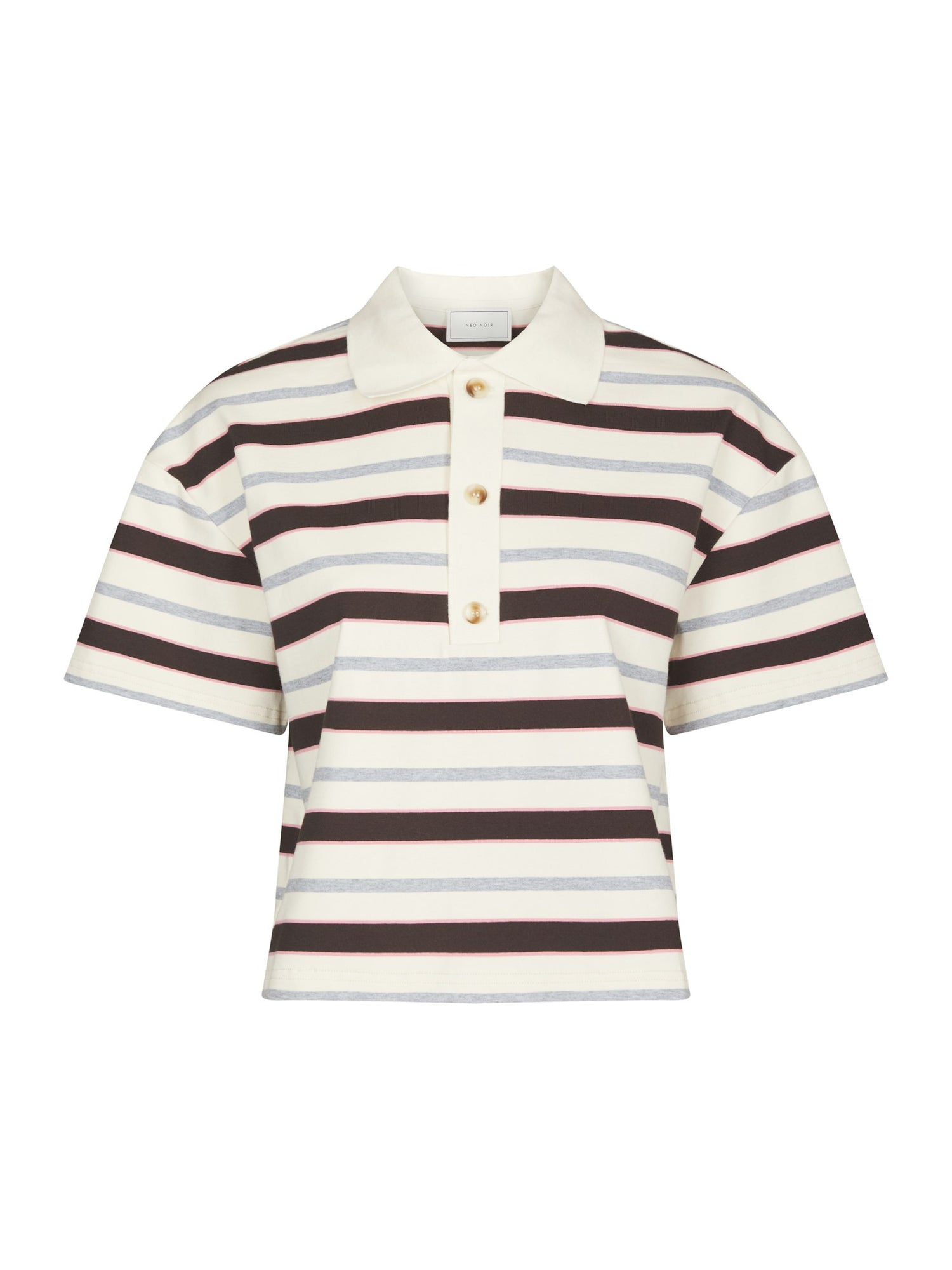 Vennera Triple Stripe Polo Tee - Grey