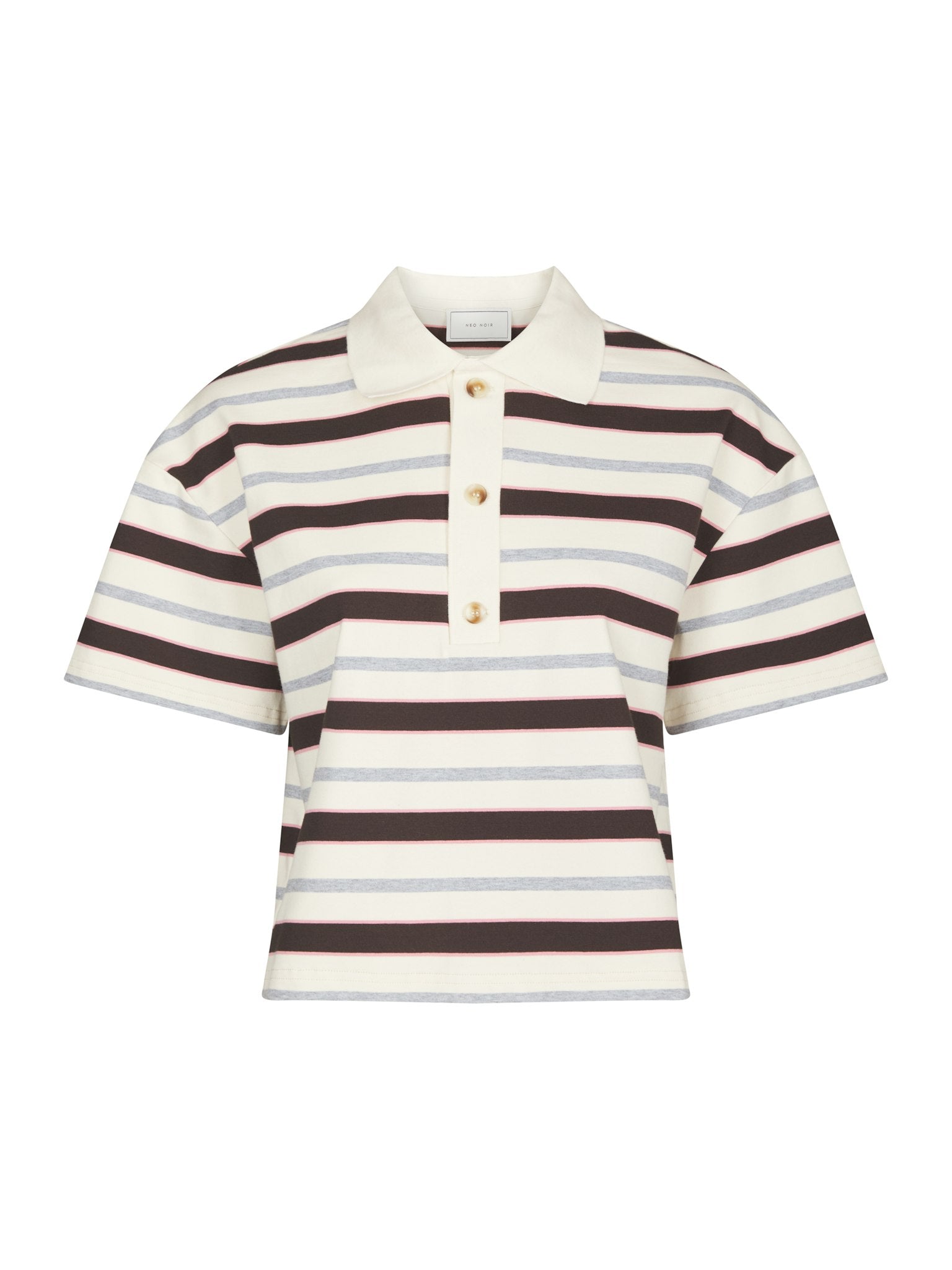 Vennera Triple Stripe Polo Tee - Grey