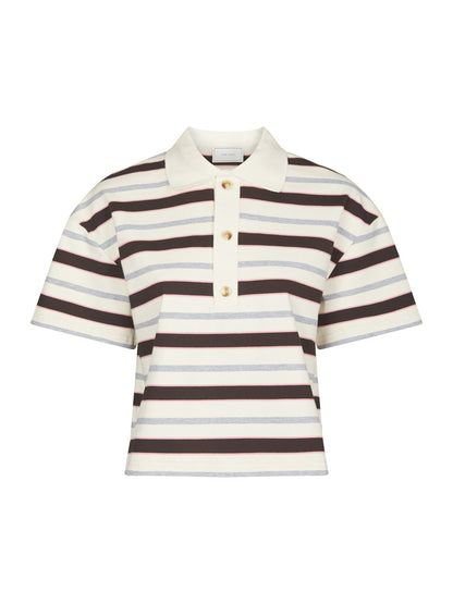 Vennera Triple Stripe Polo Tee - Grey