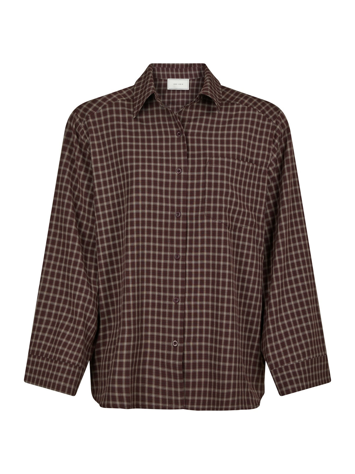Anella Check Shirt - Chocolate Plum