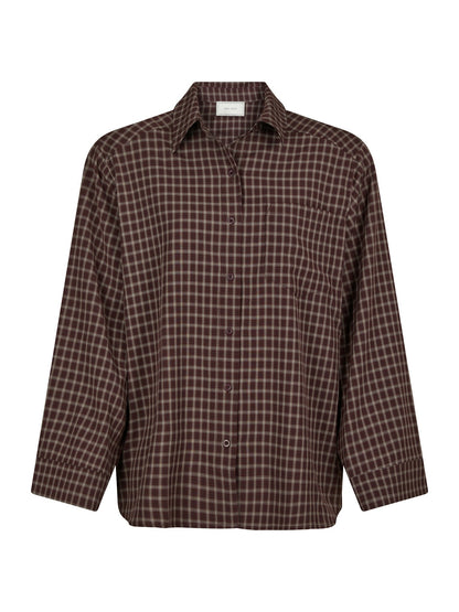Anella Check Shirt - Chocolate Plum