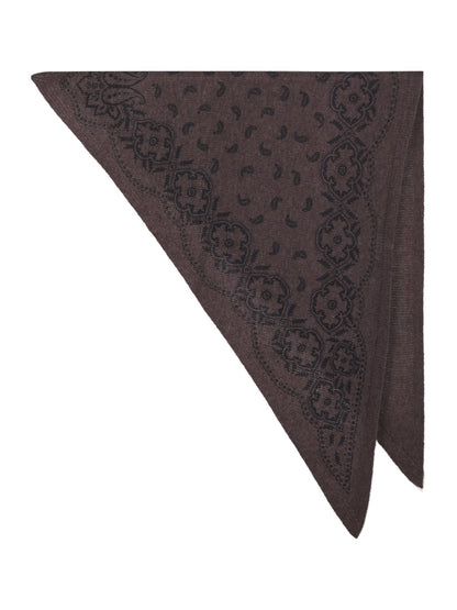Lolana Paisley Knit Scarf - Brown Melange