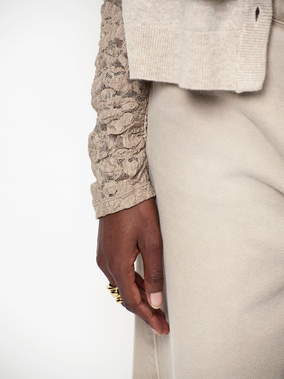 Irony Lace Rollkragen-Top – Moosoliv