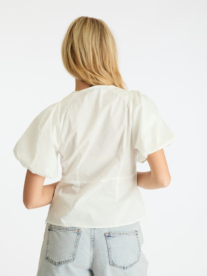 Irina Poplin Blouse - White