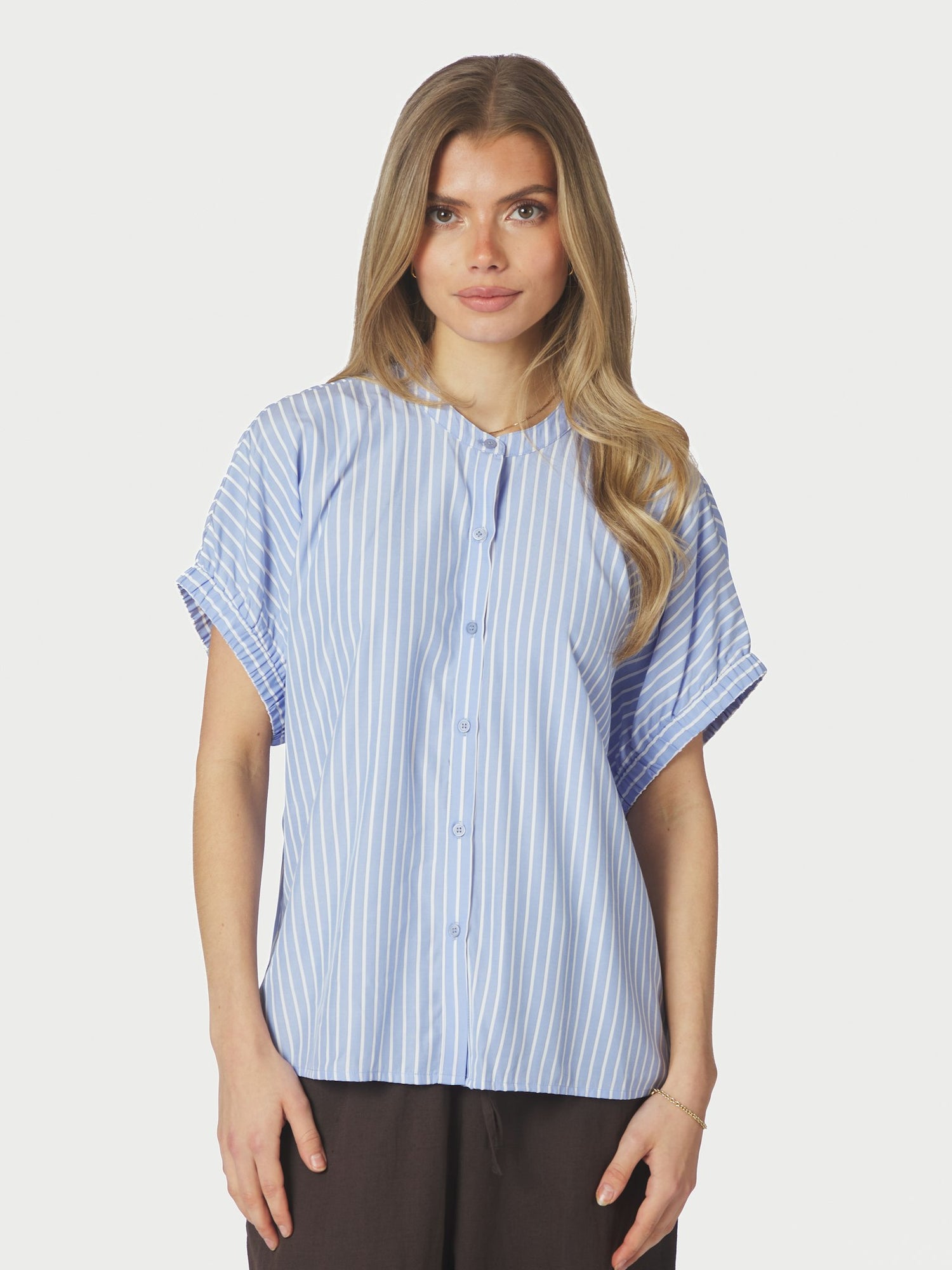Englana Stripe Blouse - Light Blue