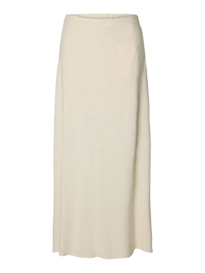 SLFviva HW Ankle Linen Blend Skirt - Sandshell