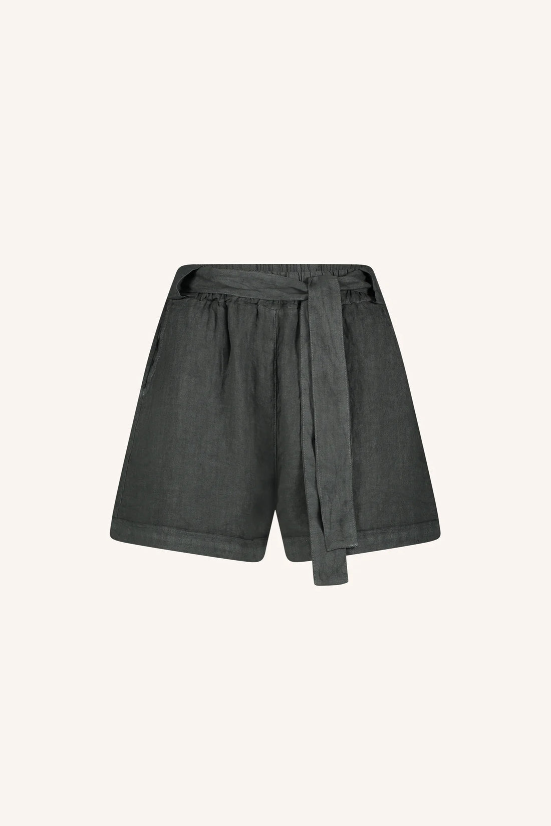 June linen shorts - Charcoal