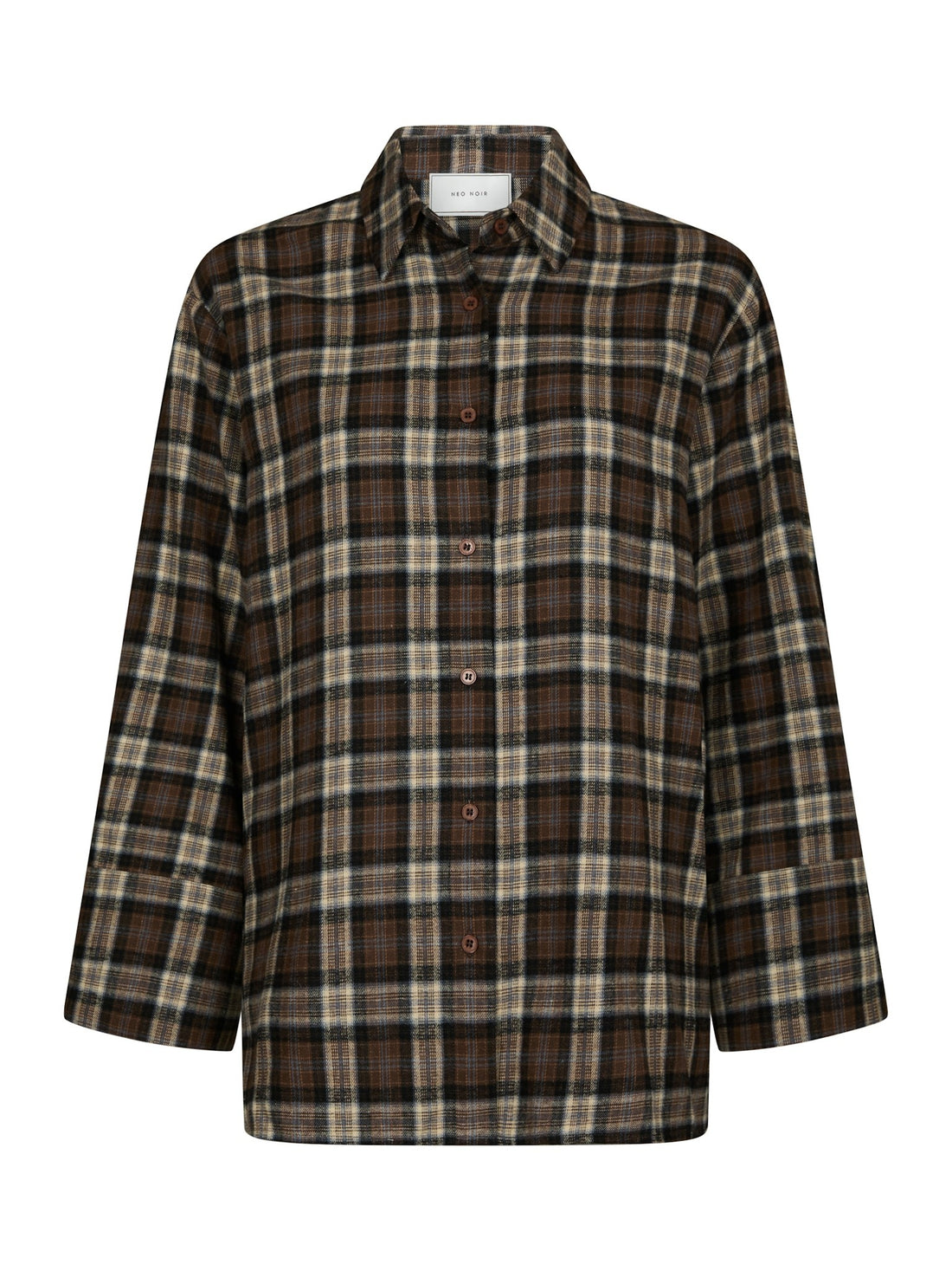 Dita Flannel Check Shirt - Dark Taupe