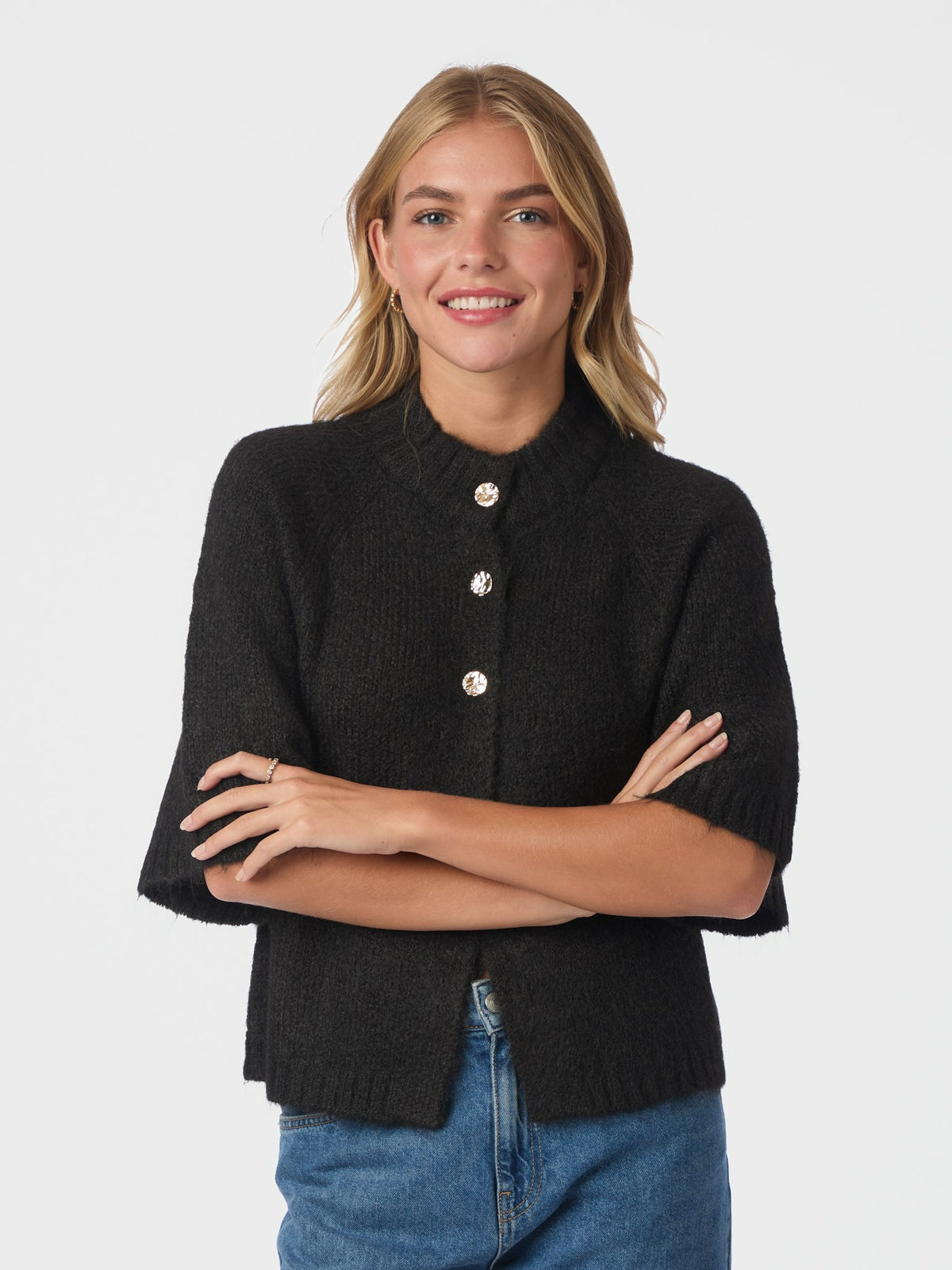 Benuta Fluffy Knit Cardigan - Dark Brown