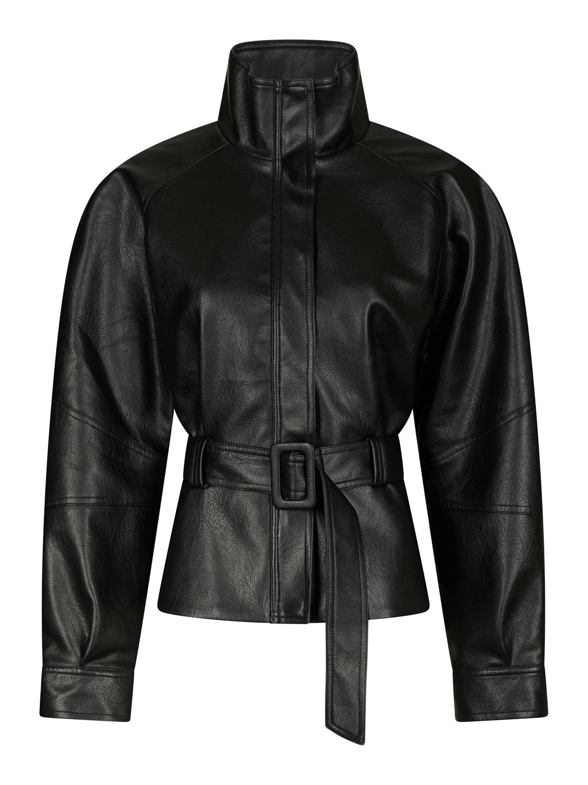 Jaclyn Faux Leather Jacket - Black