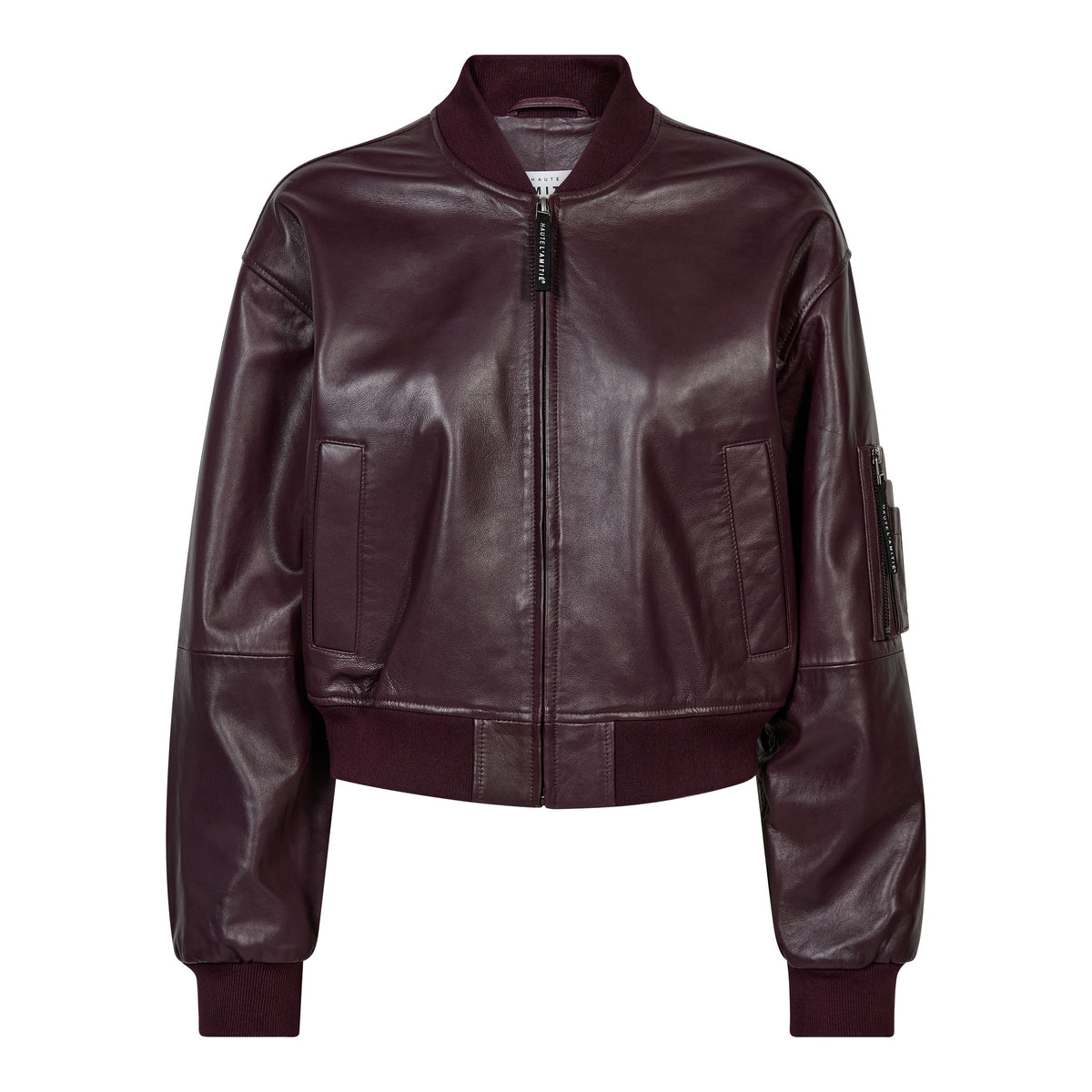 Yasmin Leather Bomber Jacket - Wine