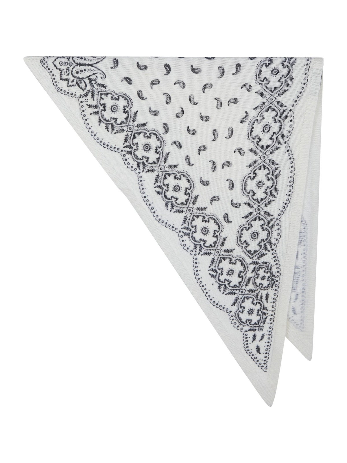 Lolana Paisley Knit Scarf - Off White