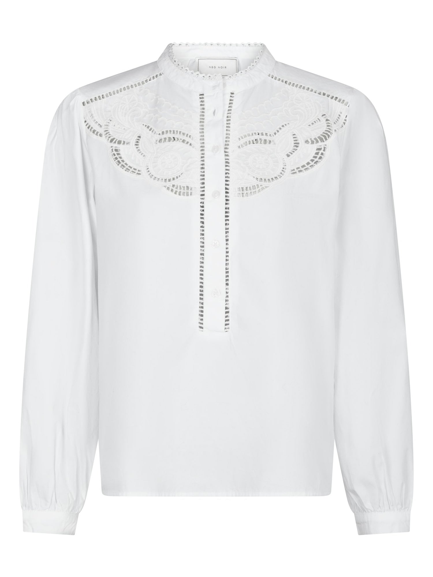 Aneliah C Poplin Emb Blouse - White
