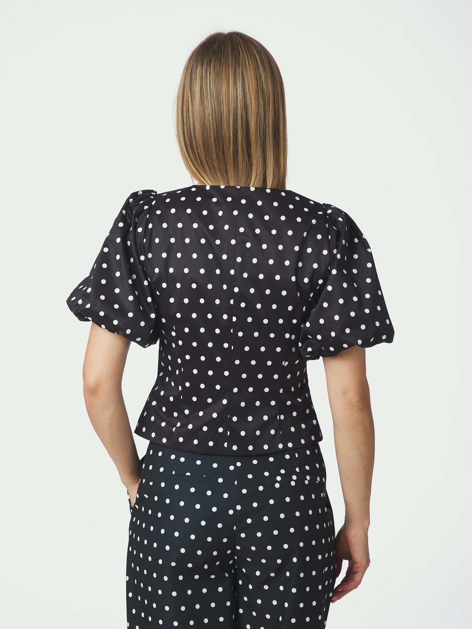 Anela Dot Blouse - Black