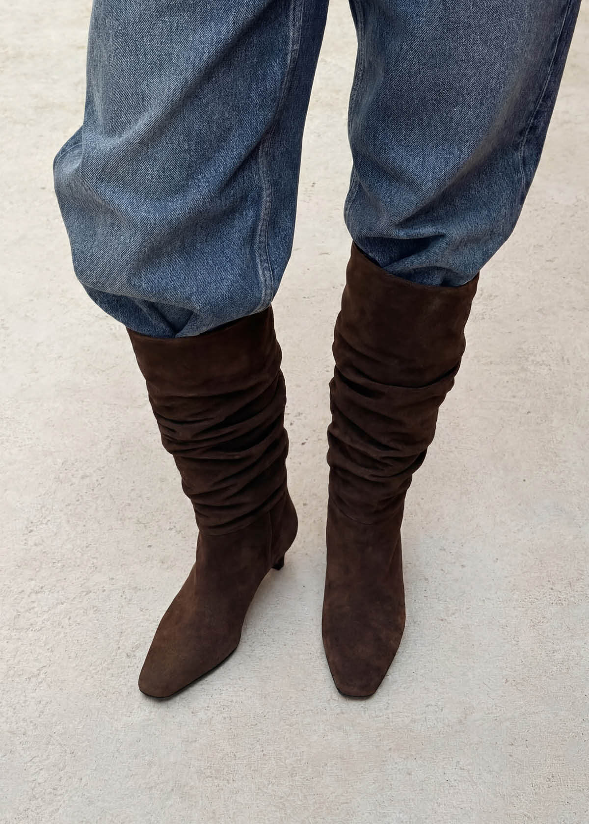 Kalila Lederstiefel - Wildleder Braun
