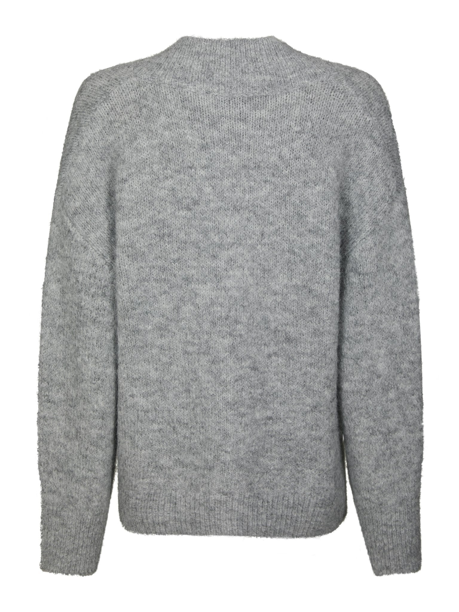 Melli Fluffy Knit Blouse - Grey Melange