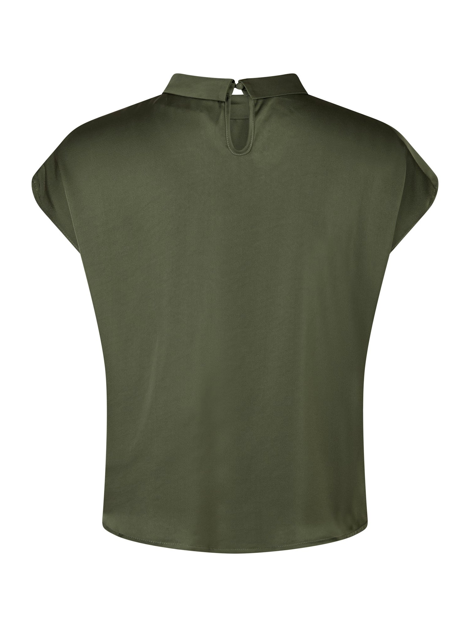 Fleur Drapy Satin Blouse - Army
