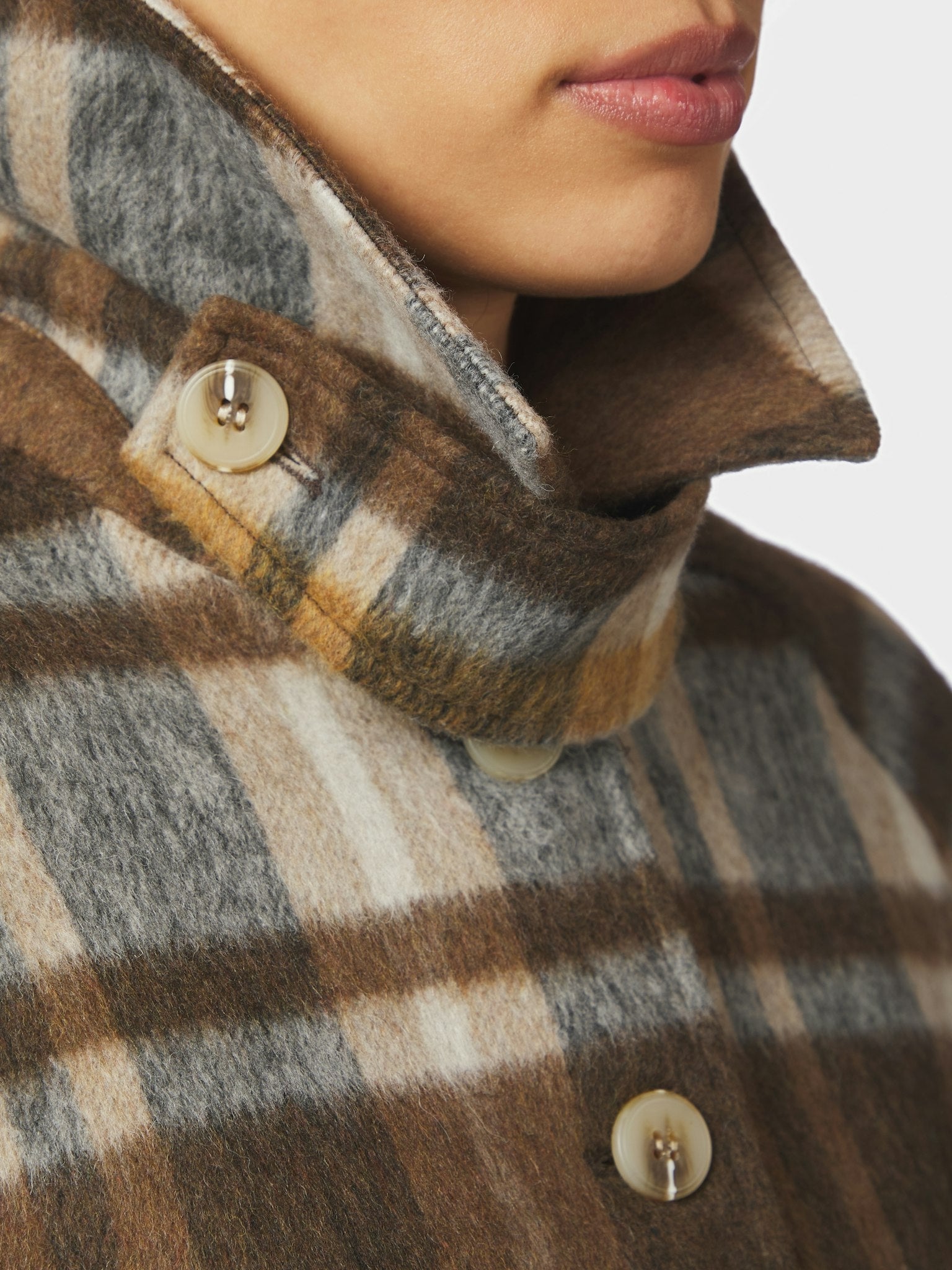 Quinn Check Jacket - Camel