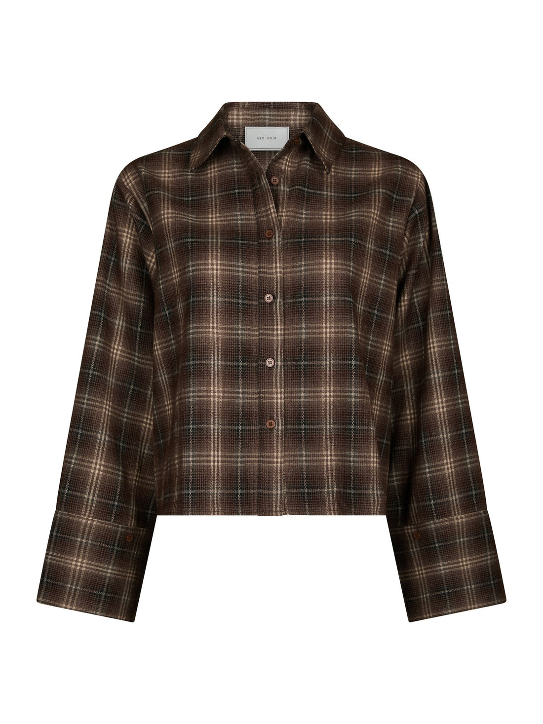 PRE-ORDER | Jaylin Flannel Check Shirt - Dark Taupe | LEVERING  EIND OKT / BEGIN NOV