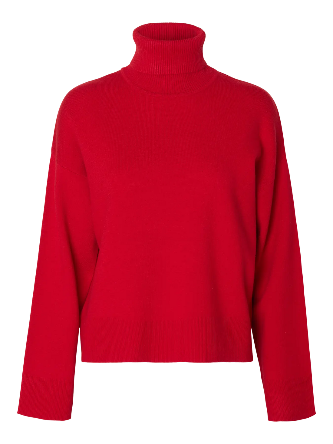 SLFKamma LS Knit Roll Neck - Equestrian Red
