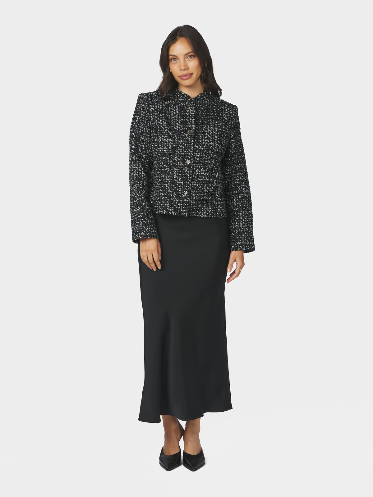 Denisa Boucle Jacket - Black