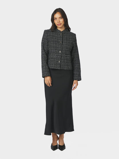 Denisa Boucle Jacket - Black