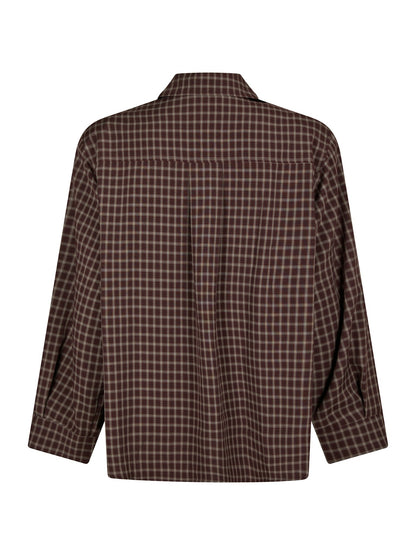 Anella Check Shirt - Chocolate Plum