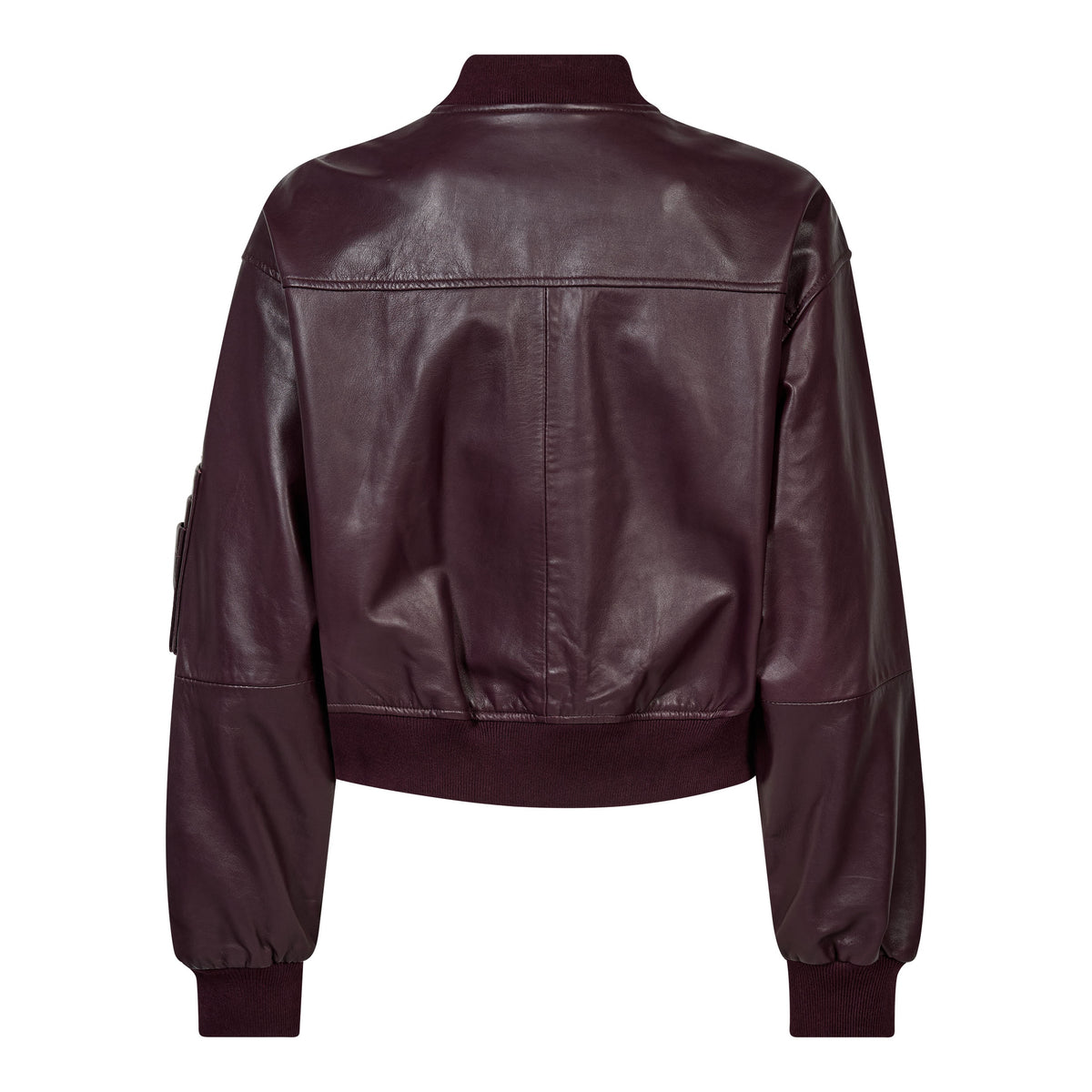 Yasmin Leather Bomber Jacket - Wine