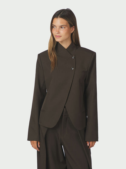 Tiria Structure Blazer - Dark Brown