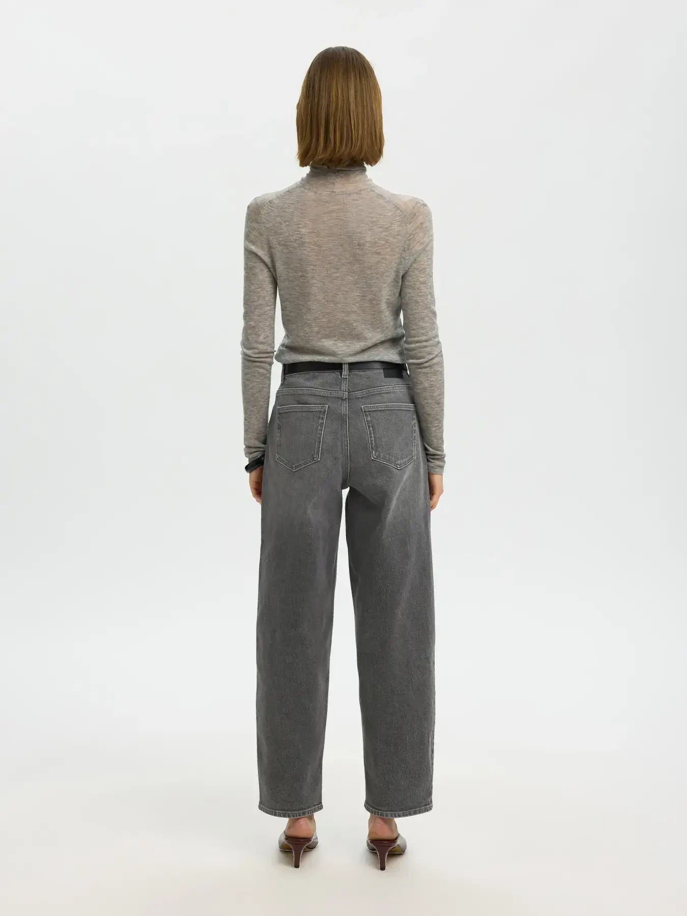SLFBarrel Bea-Kori HW Jeans - Medium Grey Denim