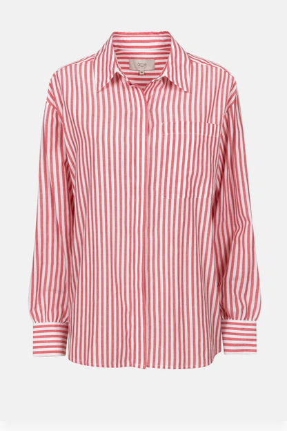 Madeline Striped Shirt - White &amp; Red