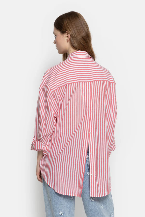 Madeline Striped Shirt - White &amp; Red