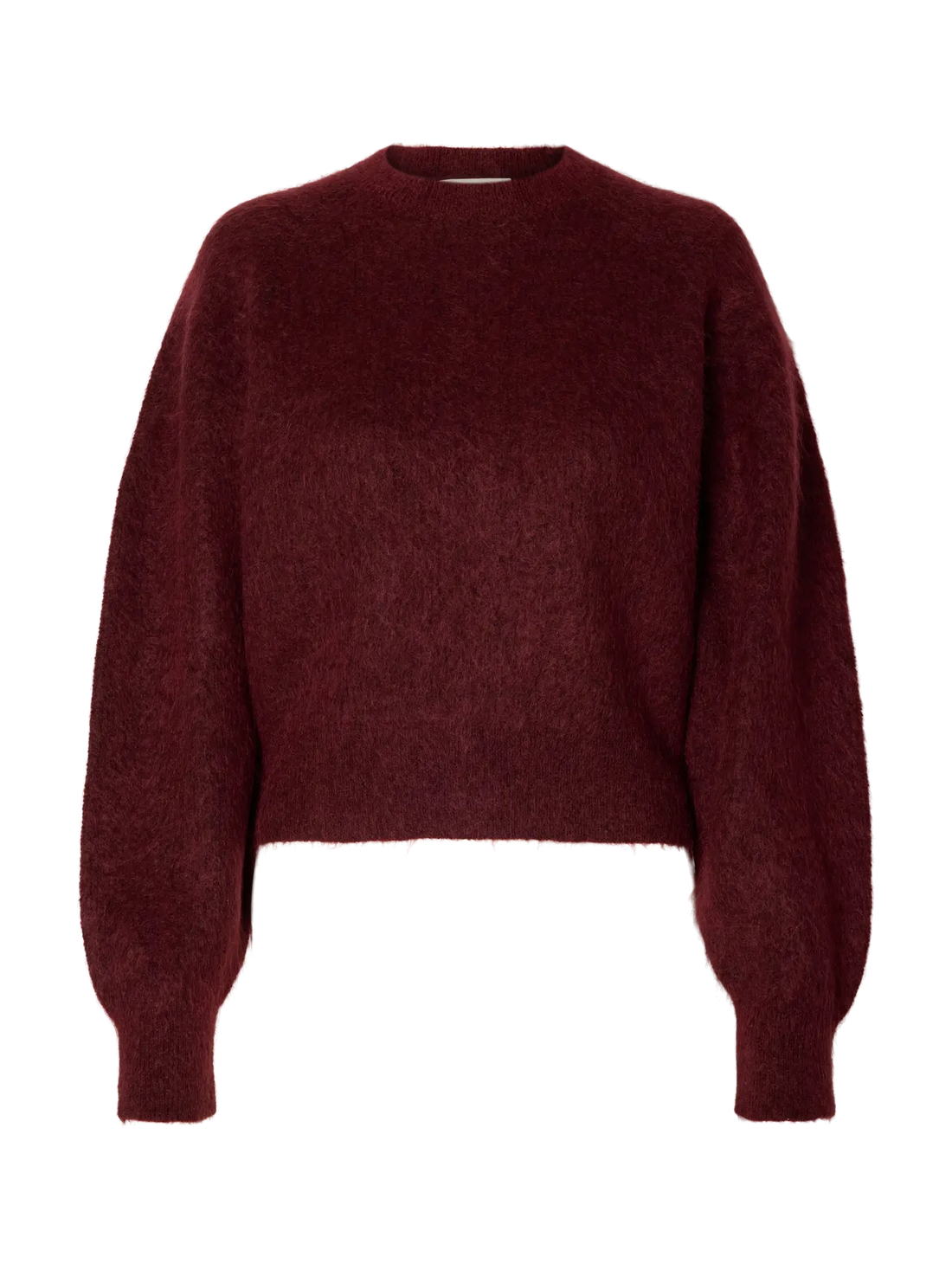 SLWmira LS Knit Short O-Neck - Tawny Port