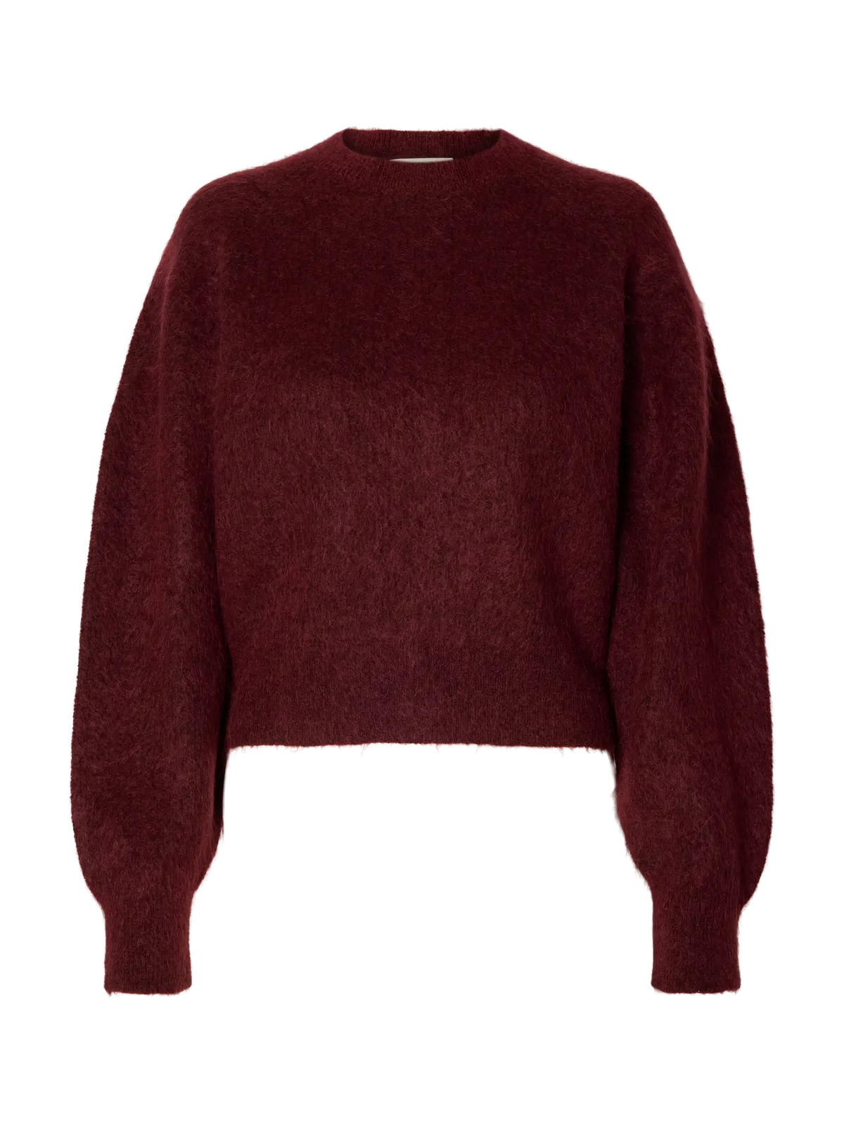 SLWmira LS Knit Short O-Neck - Tawny Port