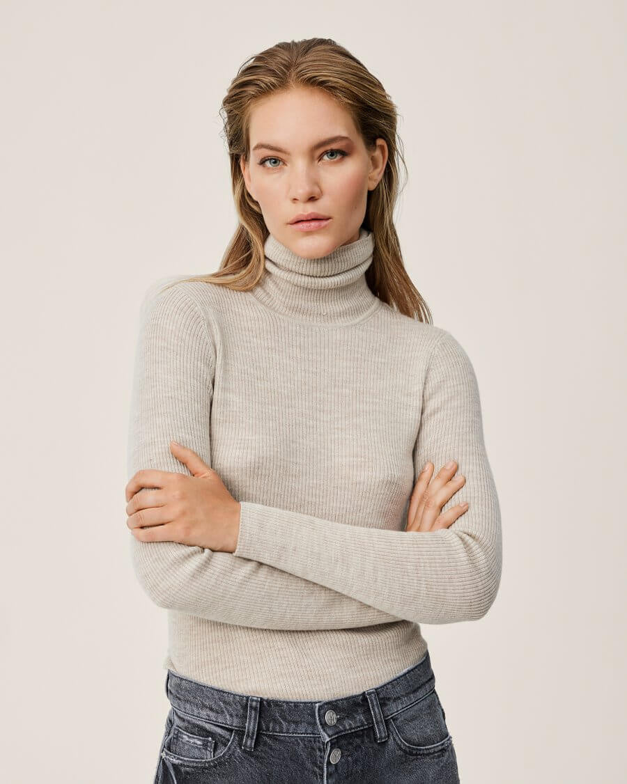 MSCHRigmor avalina rib r pullover - peyote melange