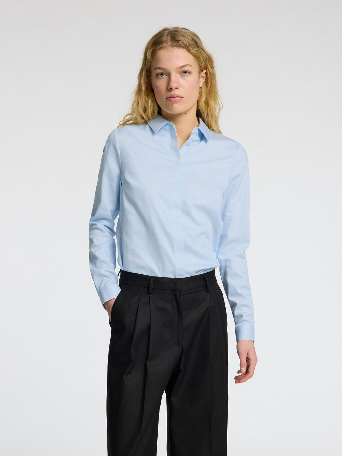 Romie LS fitted shirt noos - Light Blue