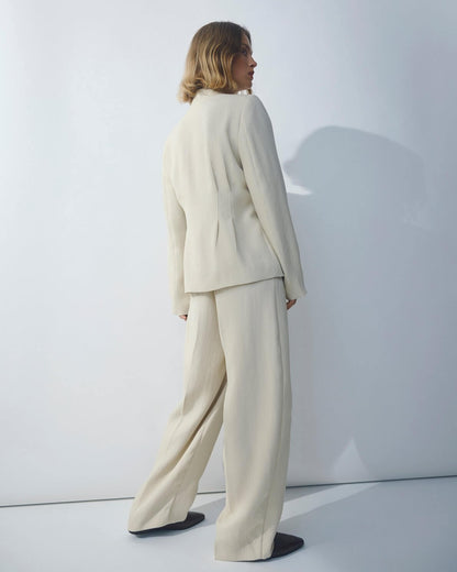 MSCHEsteriane HW Pants - Oatmeal Melange